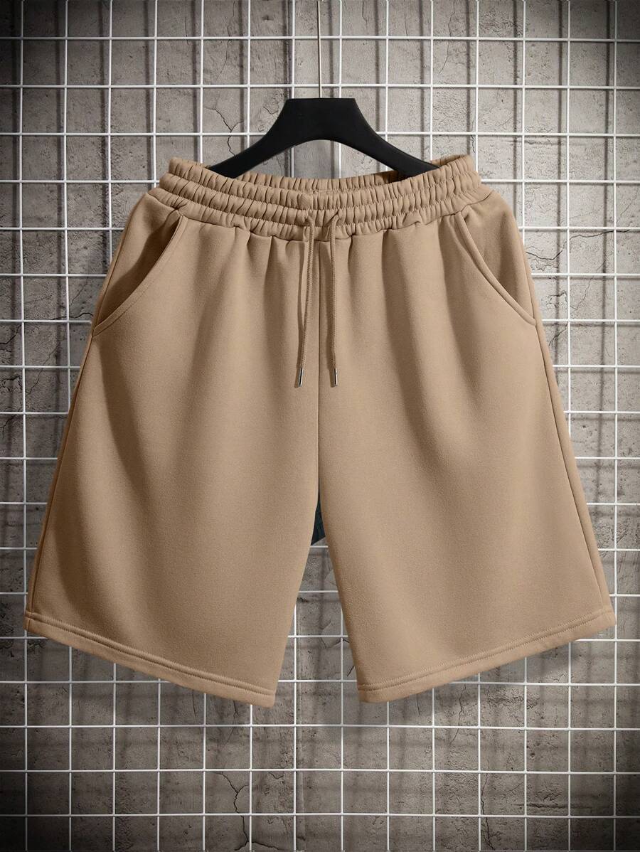 Short décontracté en polaire avec cordon de serrage – Taille élastique pour homme