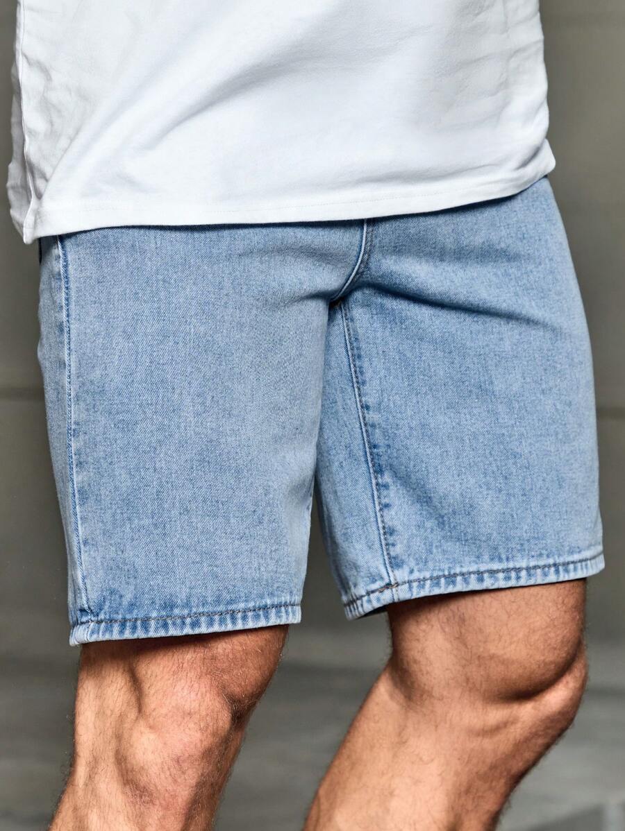 Jorts amples à jambe droite style décontracté, tendance streetwear pour hommes