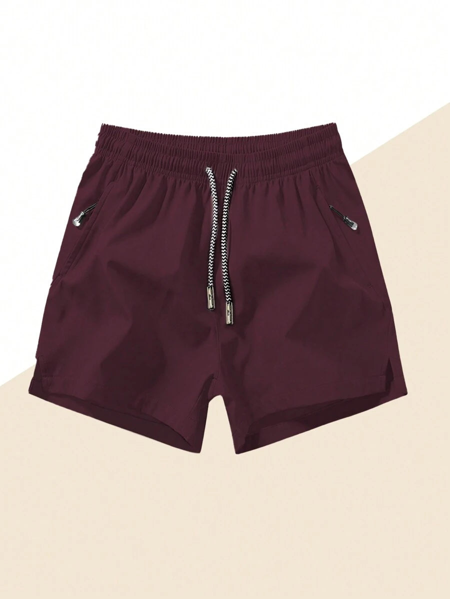 Shorts de sport taille élastique avec poches zippées et cordon