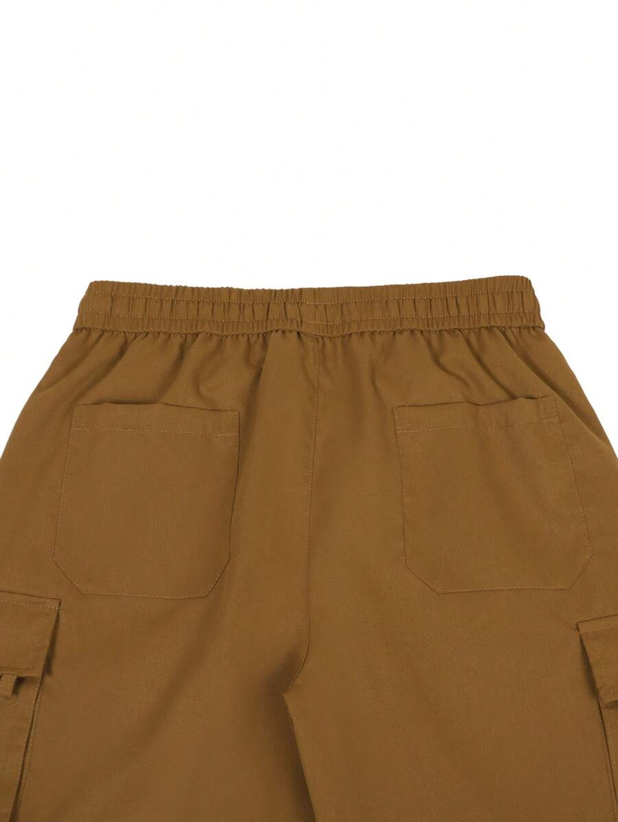 Shorts cargo pour hommes avec taille à cordon de serrage et poches latérales
