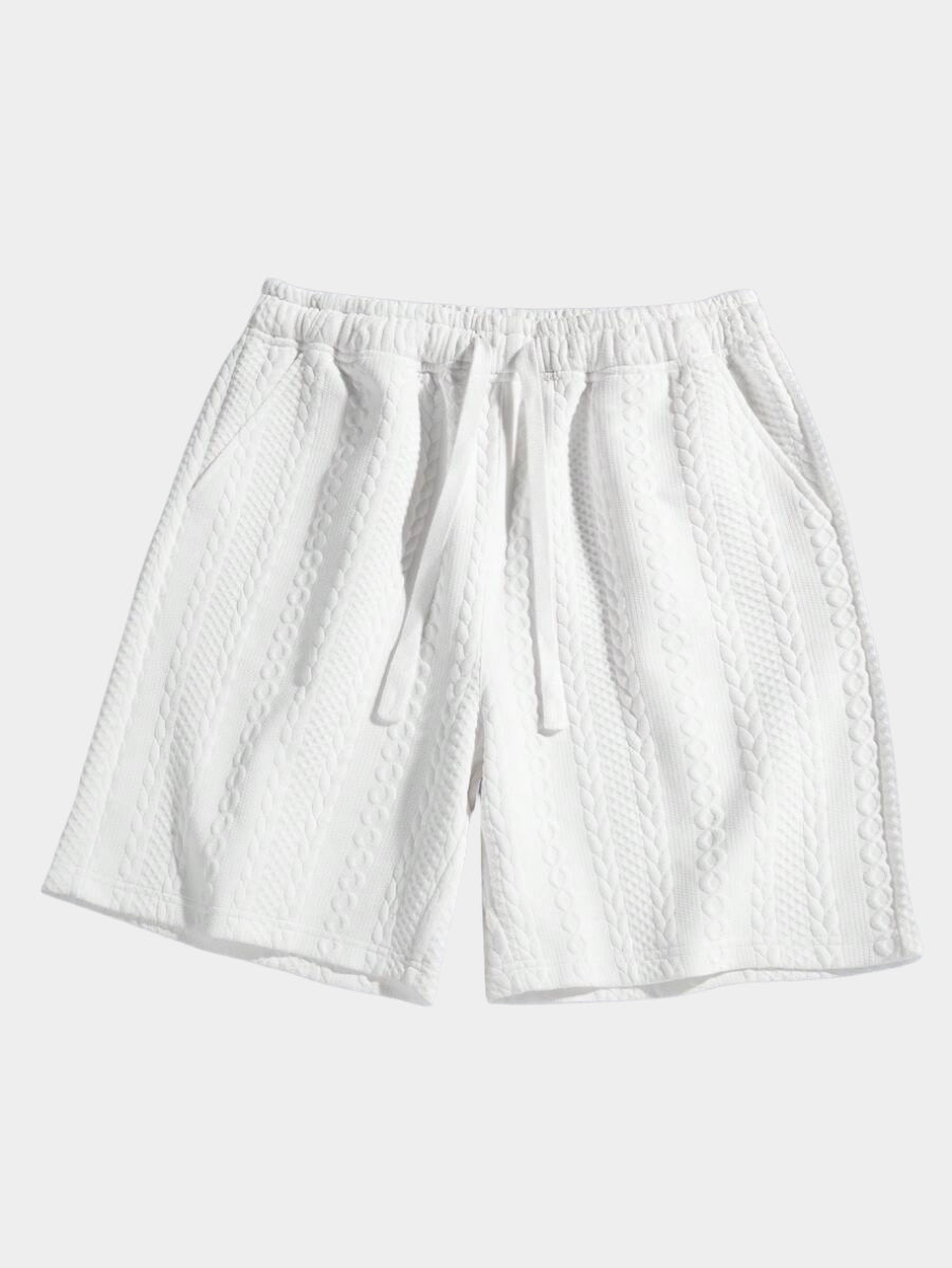 Short décontracté texturé en jacquard tendance pour la plage et le sport