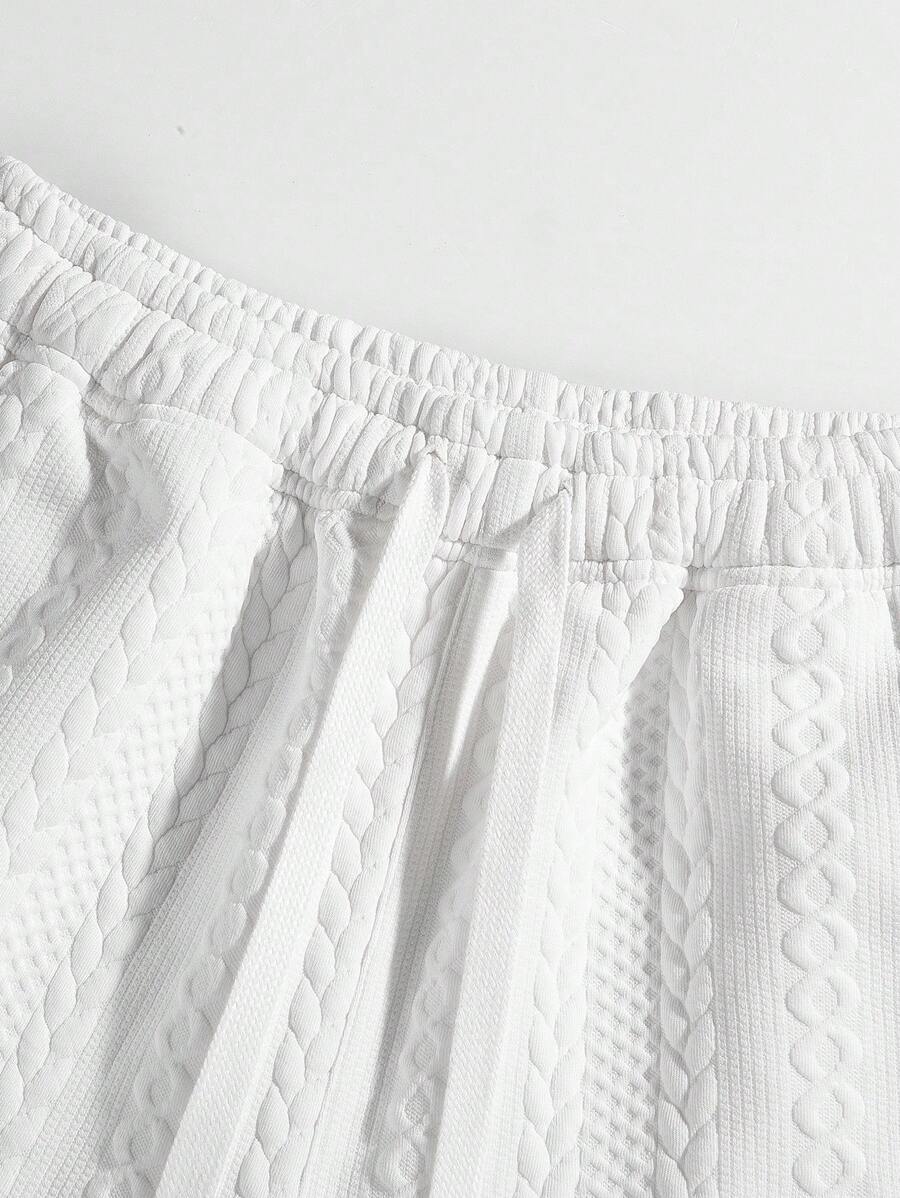 Short décontracté texturé en jacquard tendance pour la plage et le sport