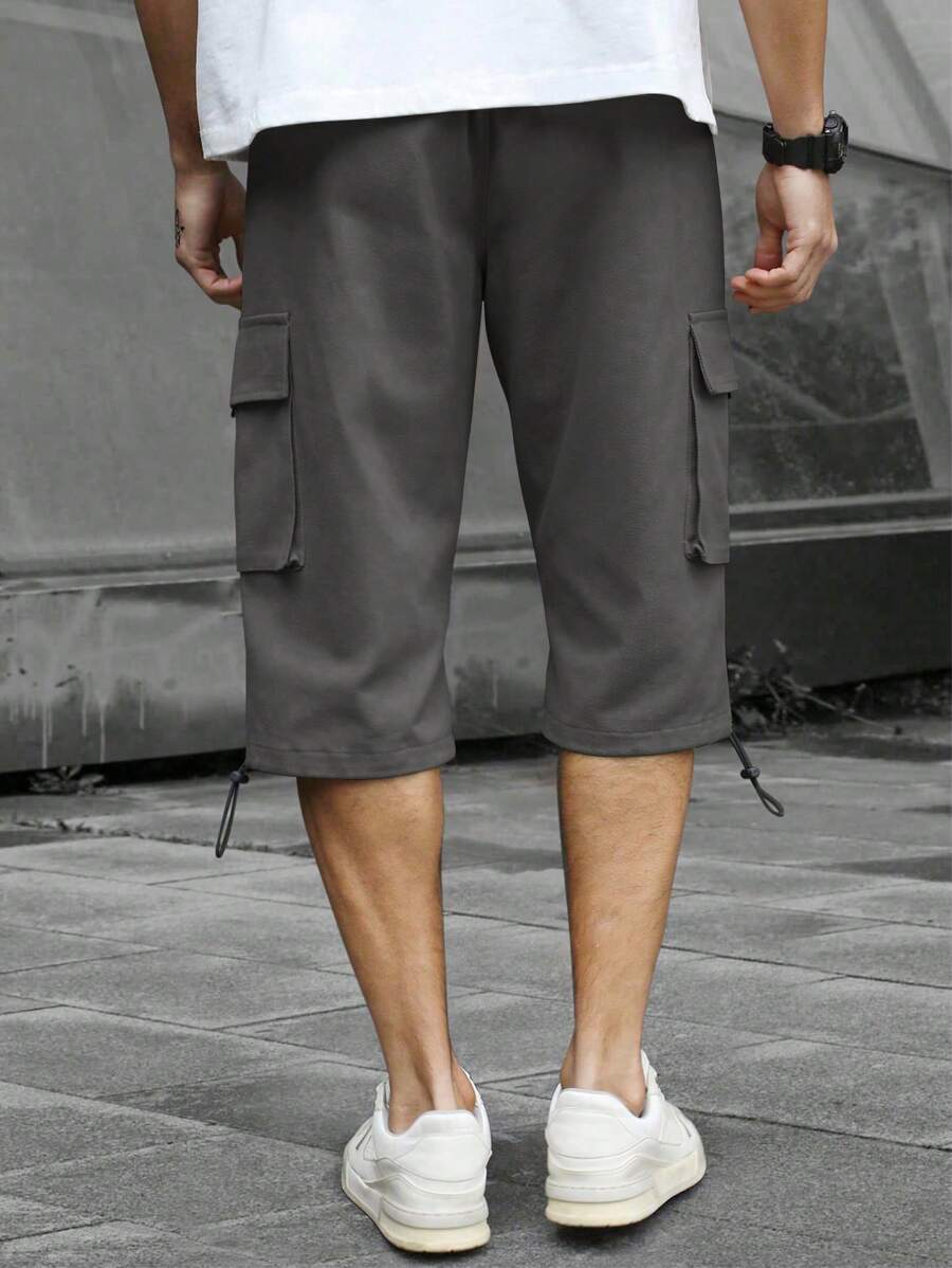 Short cargo décontracté à cordon de serrage pour homme – Utilitaire multi-poches
