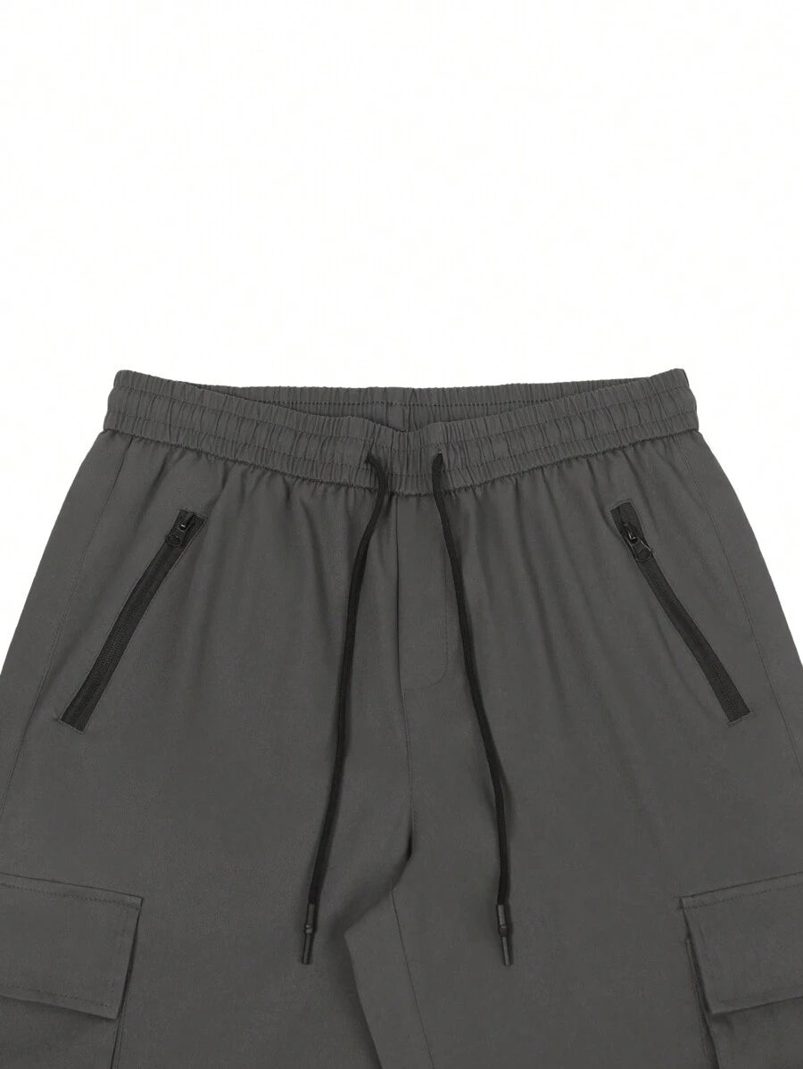 Short cargo décontracté à cordon de serrage pour homme – Utilitaire multi-poches