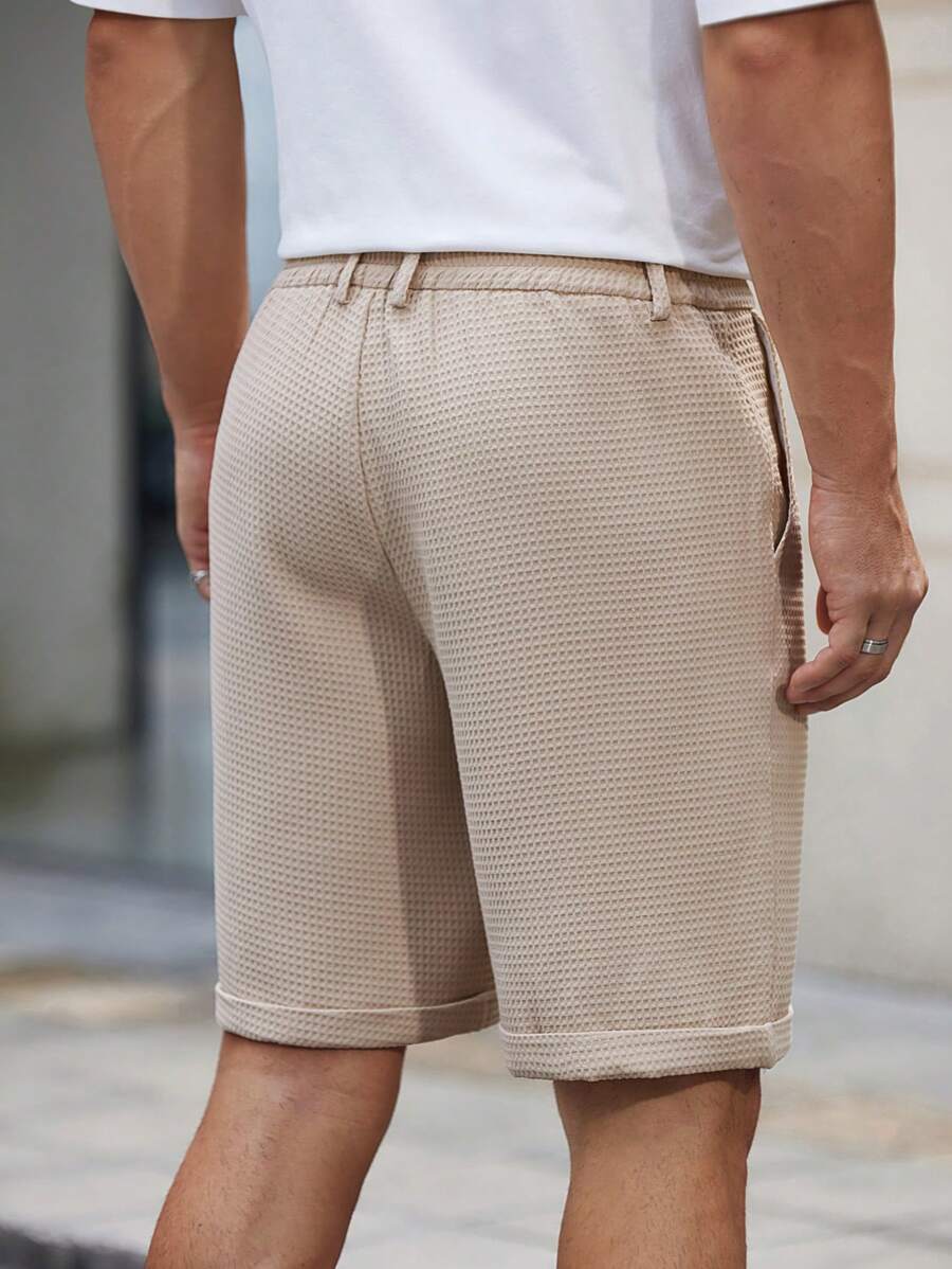 Bermuda droit tissé taille mi-haute – Short décontracté pour homme