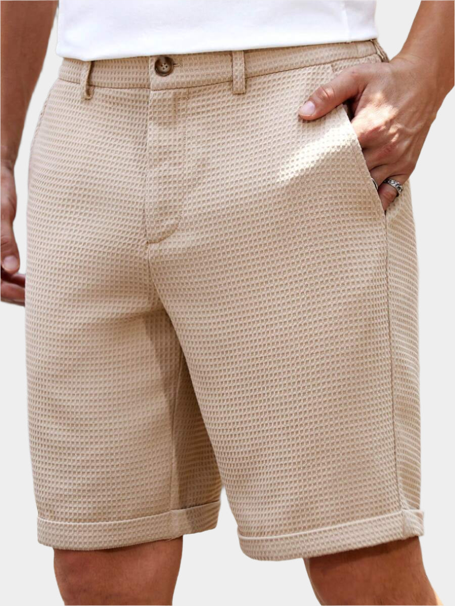 Bermuda droit tissé taille mi-haute – Short décontracté pour homme