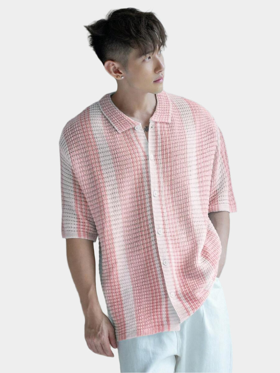 Chemise au crochet à manches courtes avec col à revers — décontractée et légère