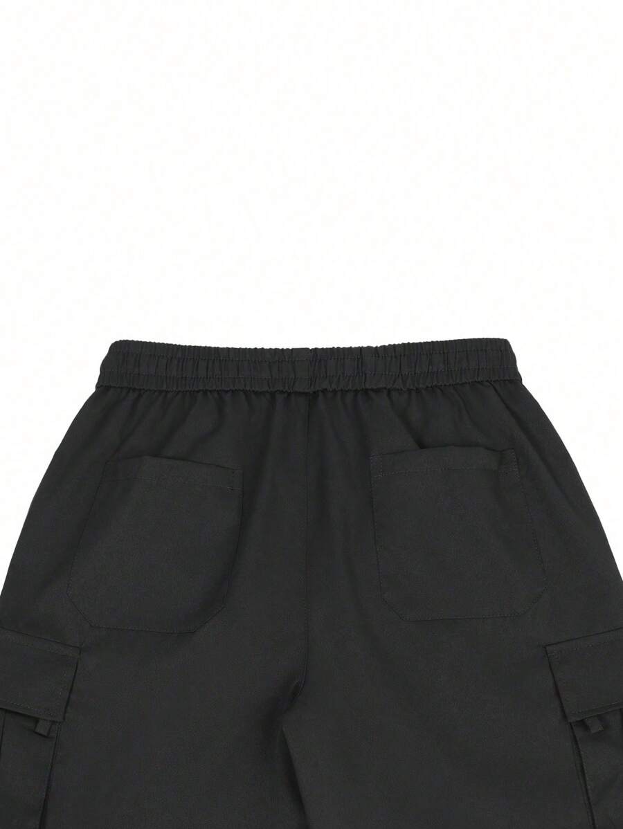 Shorts cargo pour hommes avec taille à cordon de serrage et poches latérales