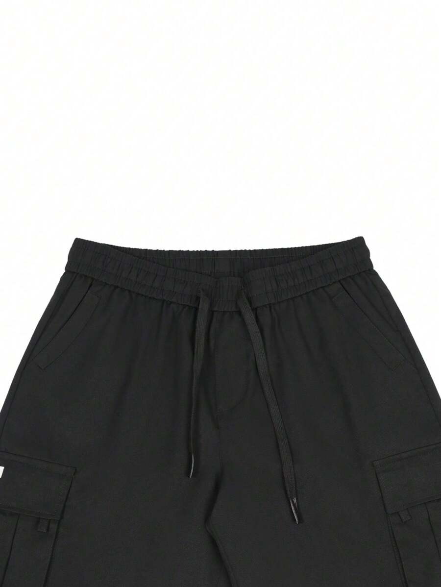 Shorts cargo pour hommes avec taille à cordon de serrage et poches latérales
