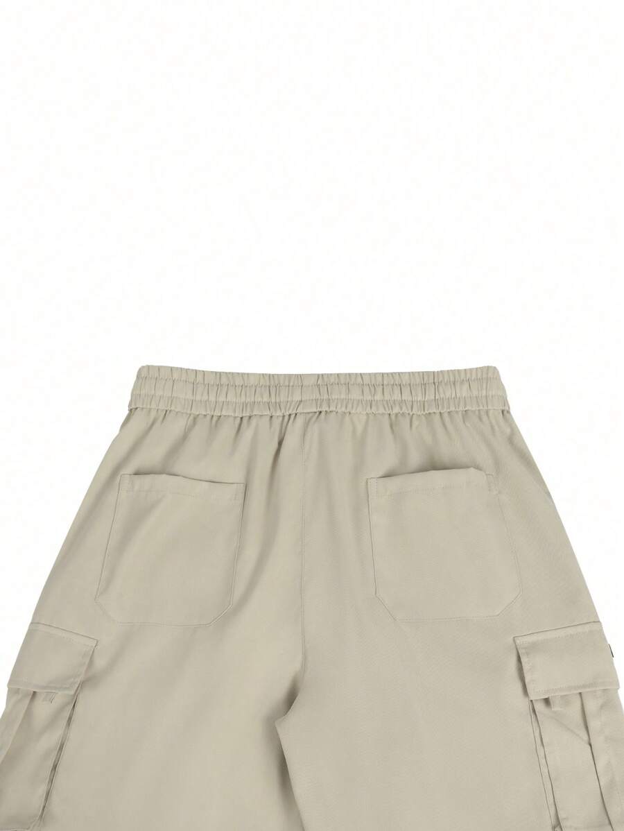 Shorts cargo pour hommes avec taille à cordon de serrage et poches latérales