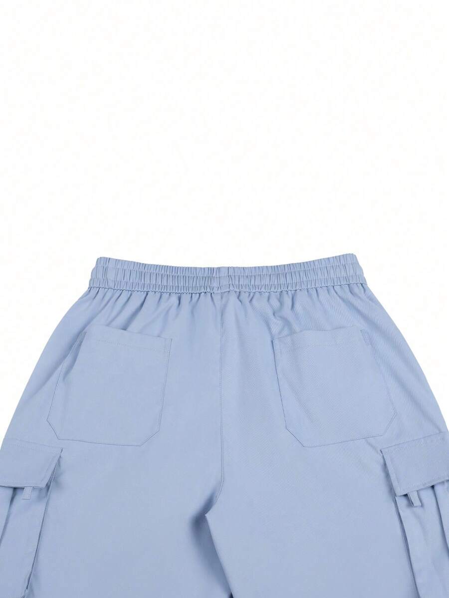 Shorts cargo pour hommes avec taille à cordon de serrage et poches latérales