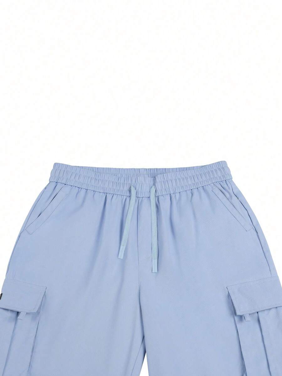 Shorts cargo pour hommes avec taille à cordon de serrage et poches latérales