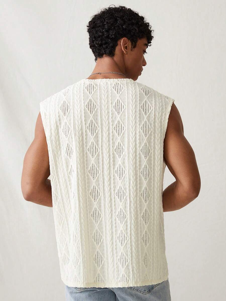 Chemise sans manches en tricot style western - Coupe ample pour un usage quotidien