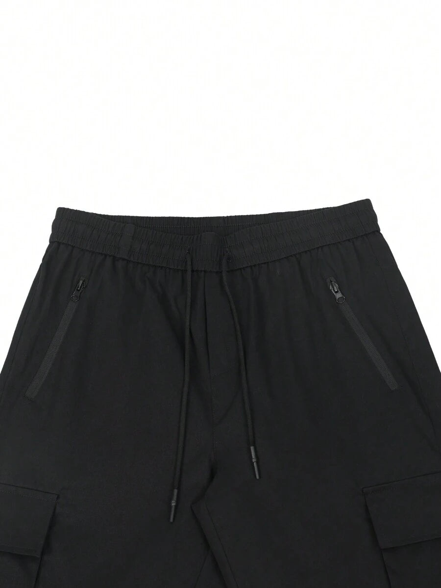 Short cargo décontracté à cordon de serrage pour homme – Utilitaire multi-poches