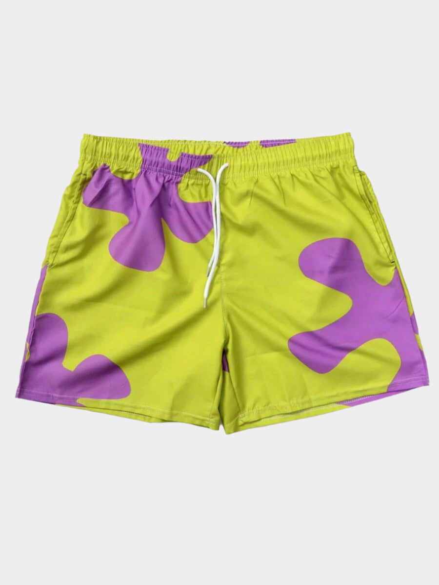 Short décontracté à imprimé floral – Short confortable à cordon de serrage pour homme
