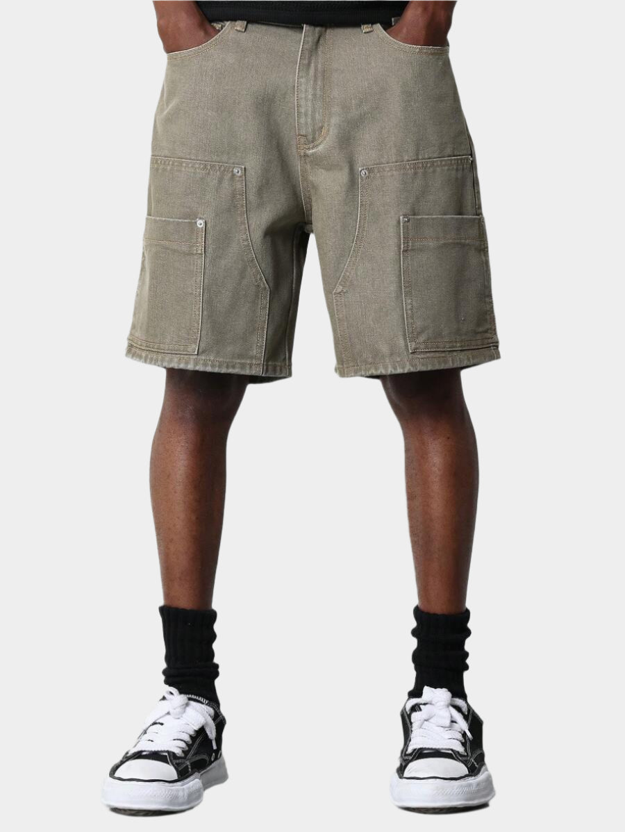 Bermuda en denim style charpentier – Coupe ample pour homme