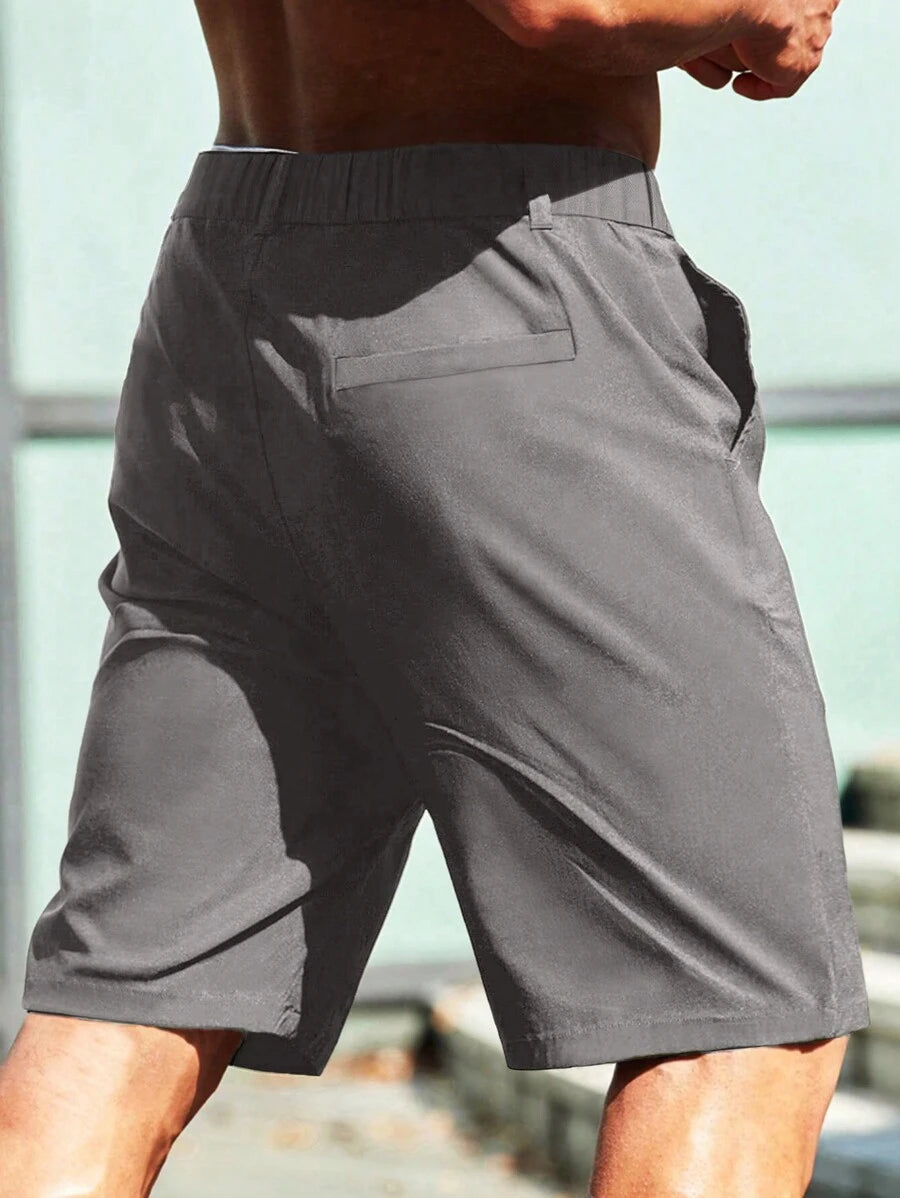 Bermuda athlétique taille haute avec bouton – Coupe streetwear pour homme