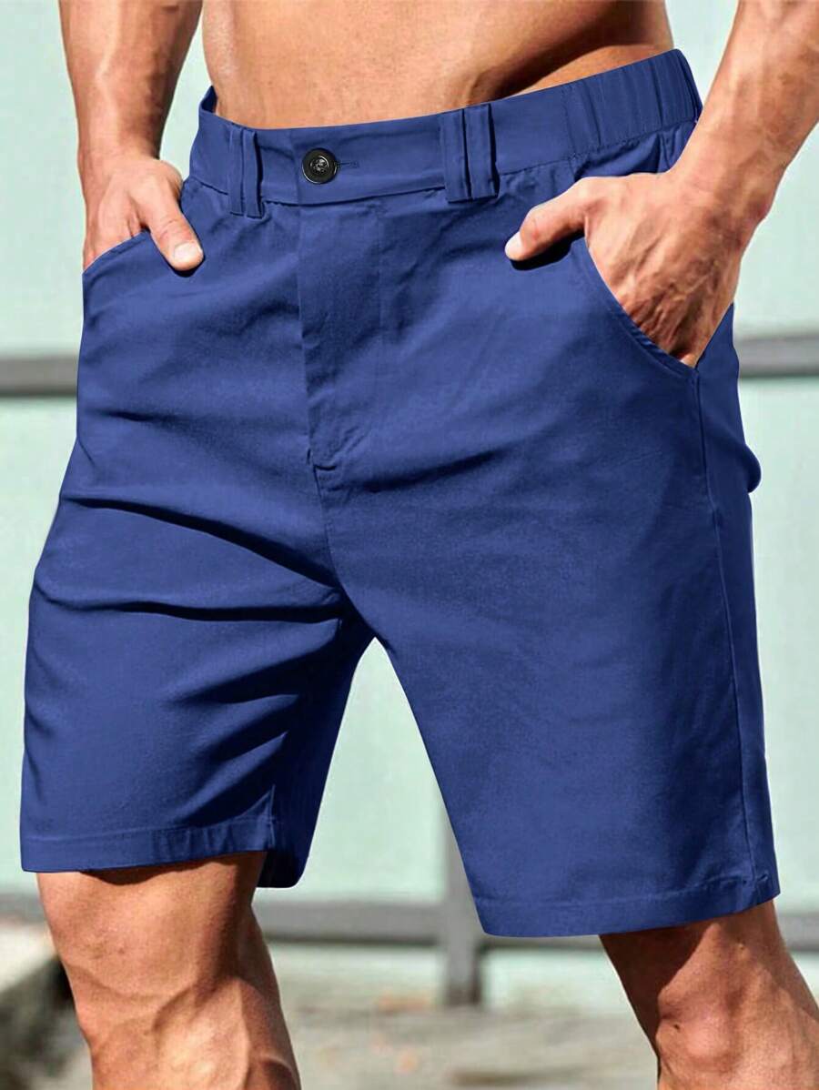 Bermuda athlétique taille haute avec bouton – Coupe streetwear pour homme