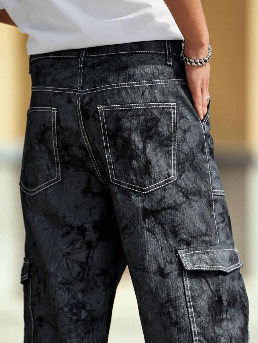 Pantalon cargo ample camouflage pour homme – Pantalon utilitaire à jambe large