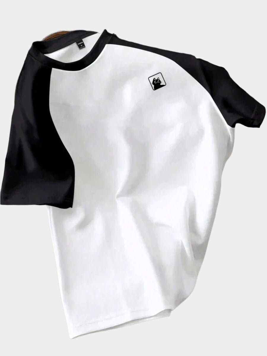 Chemise à col rond manches raglan casual style sport tendance