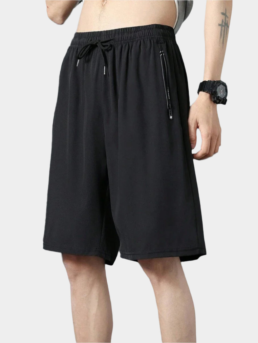 Bermuda taille haute à cordon de serrage et séchage rapide – Coupe athlétique pour homme