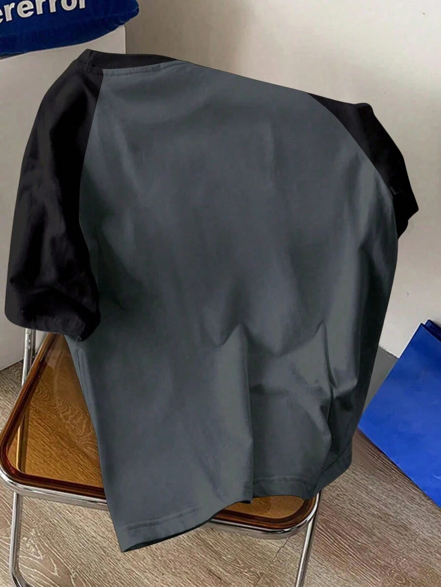 Chemise à col rond manches raglan casual style sport tendance