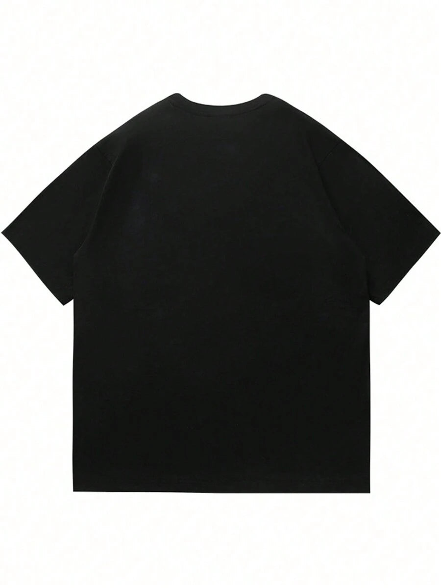 Chemise à col rond imprimée rayures style casual moderne été