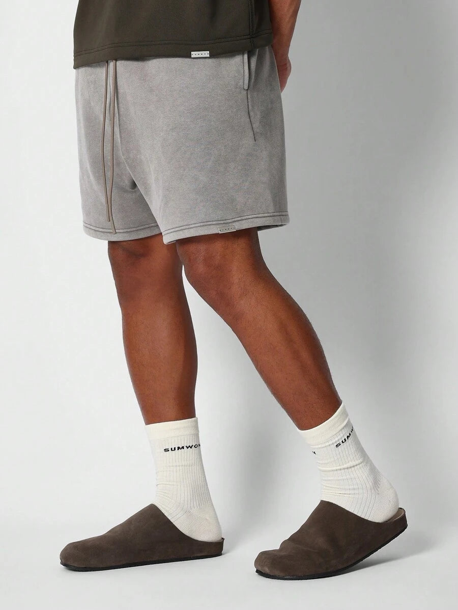 Bermuda athlétique taille haute à entrejambe bas – Style détente pour homme