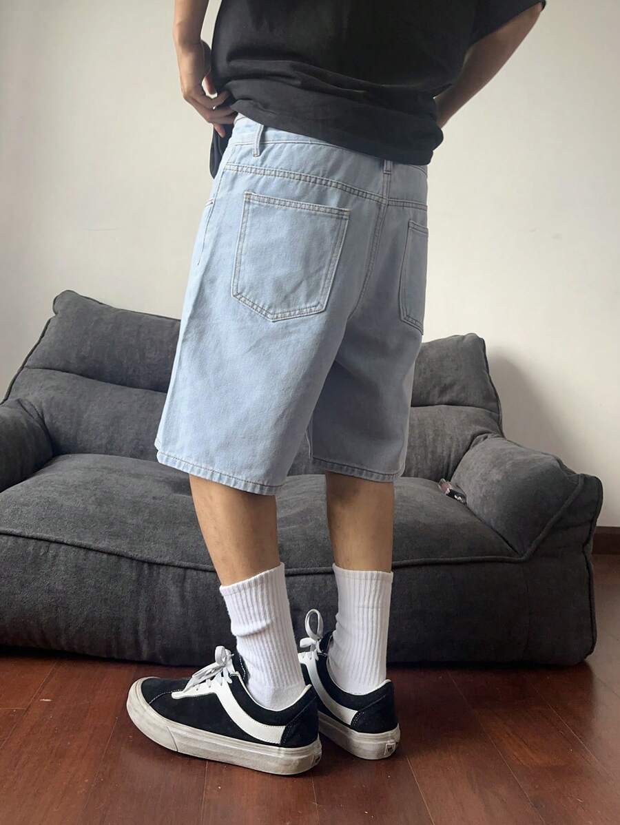 Bermuda large avec détails de boutons et de poches pour homme