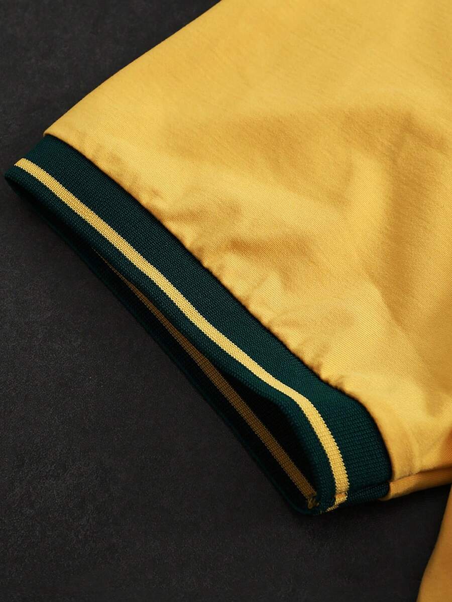 Polo à manches courtes imprimé numérique pour homme, style sport décontracté