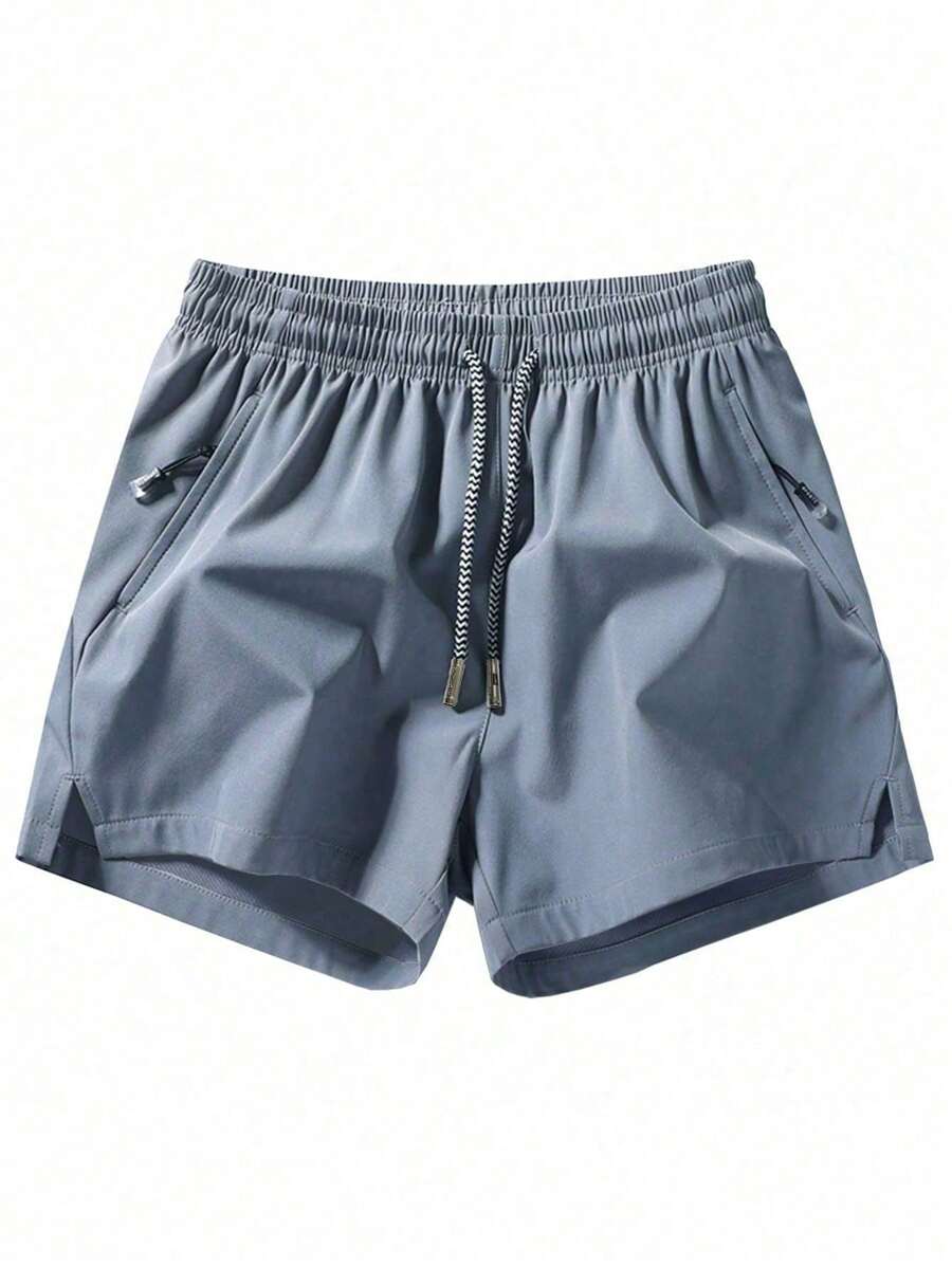 Shorts de sport taille élastique avec poches zippées et cordon