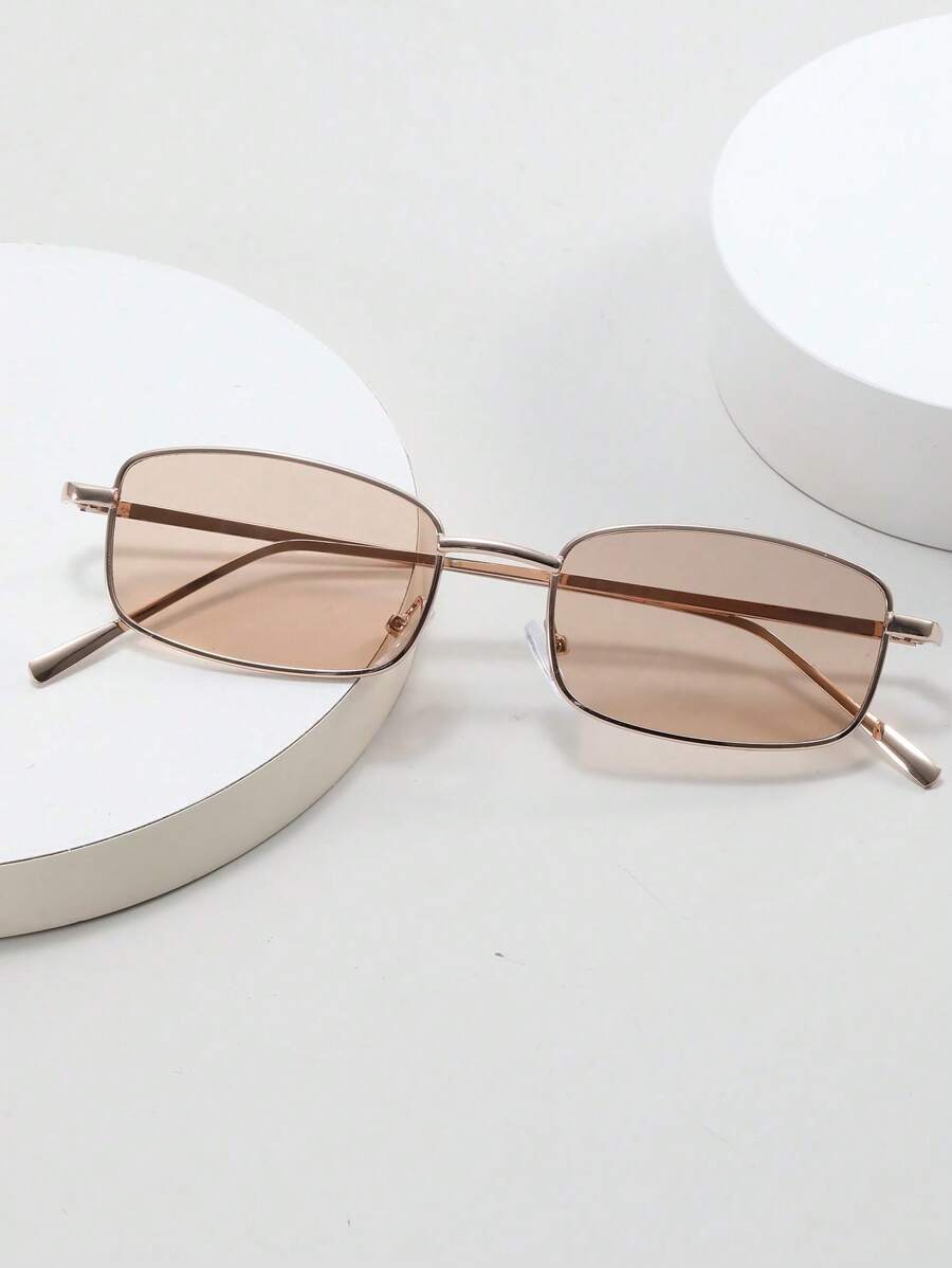 Lunettes de soleil carrées étroites de style rétro pour hommes