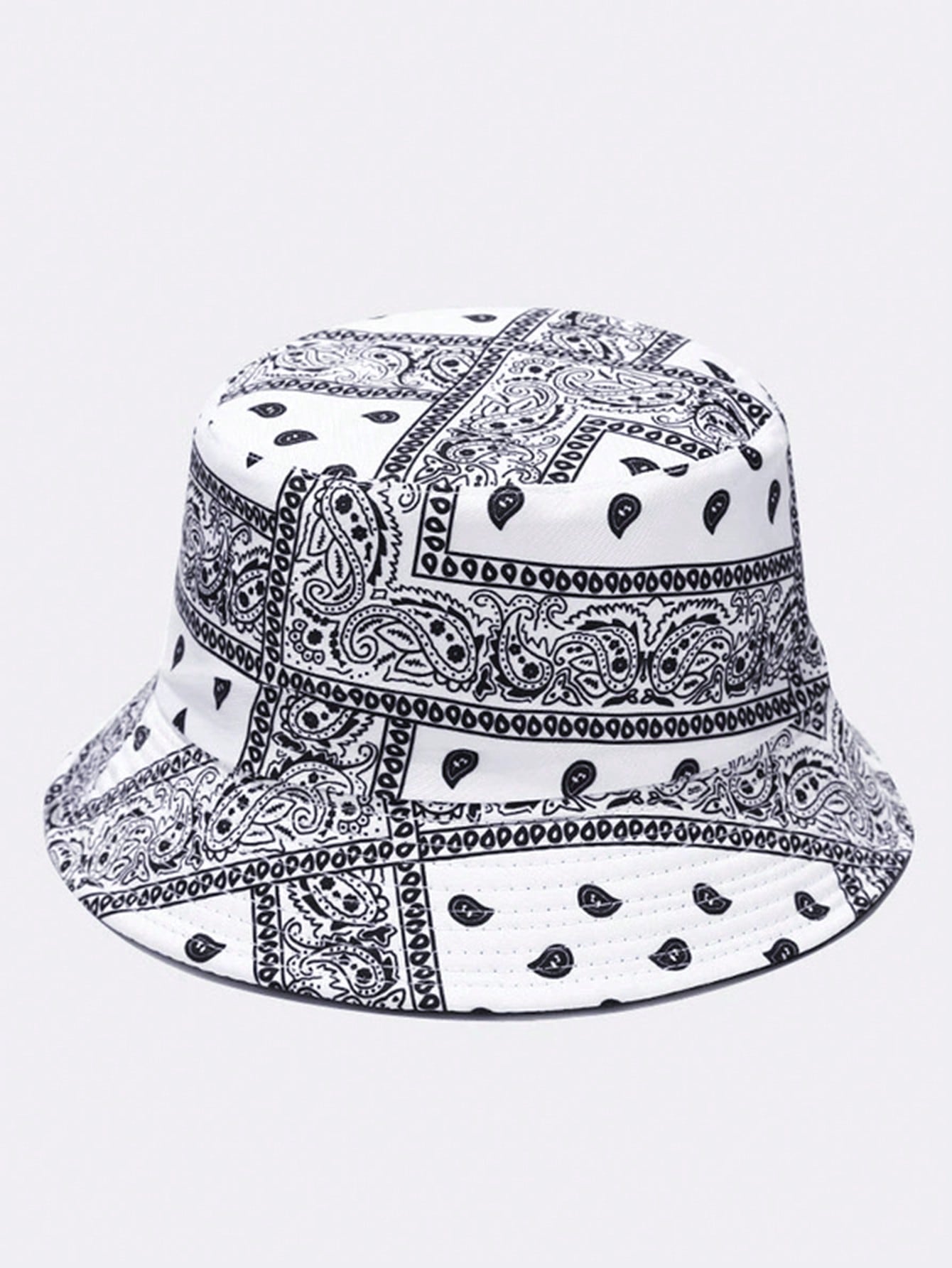 Chapeaux bob bohème rétro à motif cachemire avec protection solaire