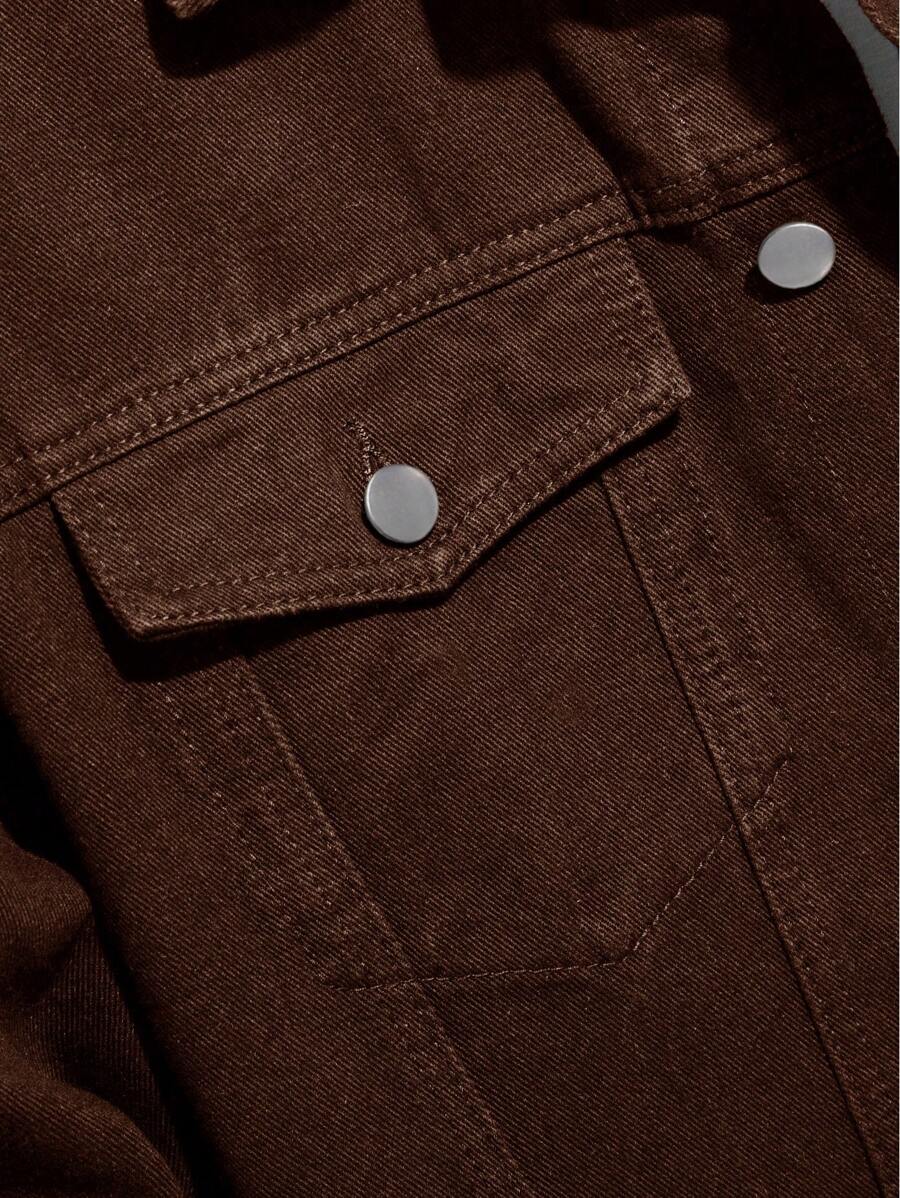Chemise en jean décontractée à coupe ample et couleur unie pour homme