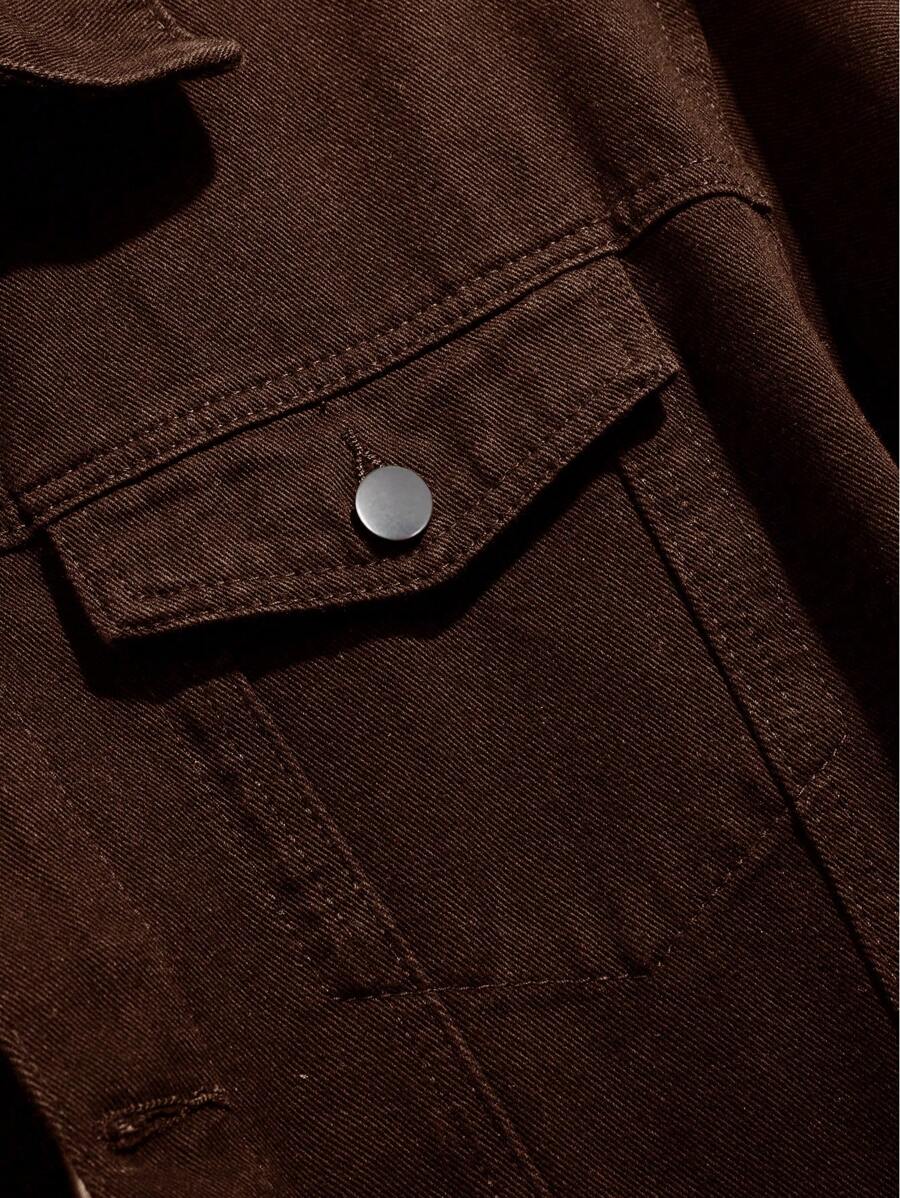 Chemise en jean décontractée à coupe ample et couleur unie pour homme
