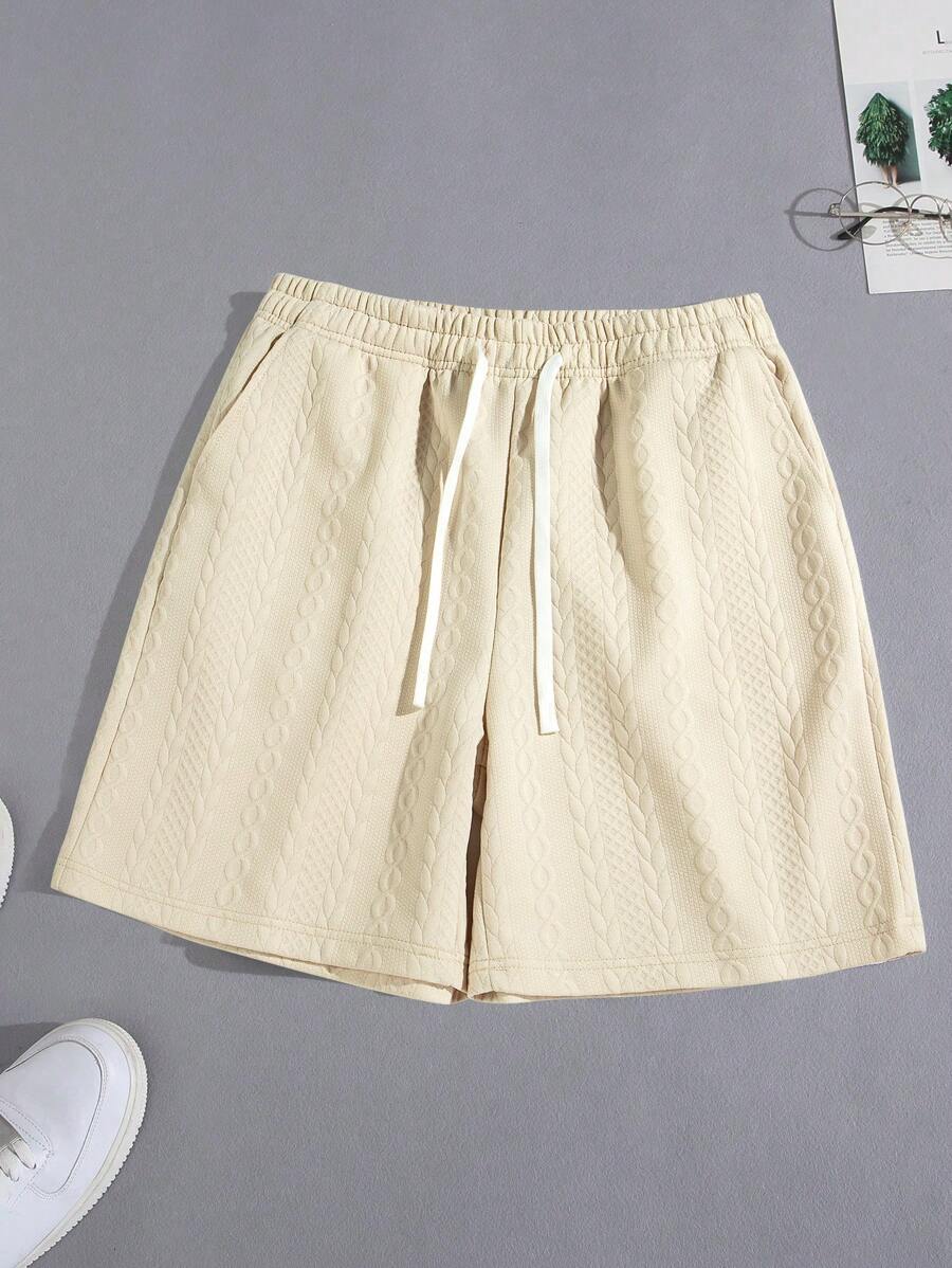 Short décontracté texturé en jacquard tendance pour la plage et le sport