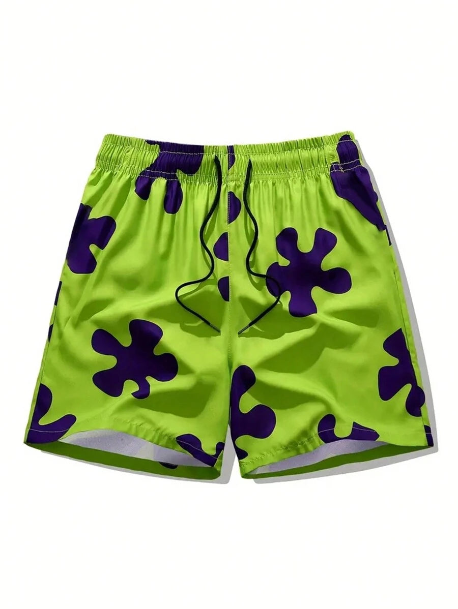 Short décontracté à imprimé floral – Short confortable à cordon de serrage pour homme