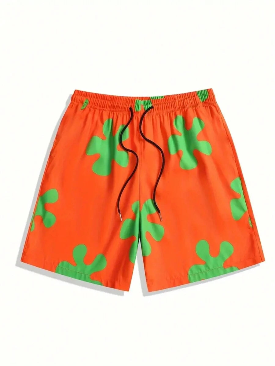 Short décontracté à imprimé floral – Short confortable à cordon de serrage pour homme