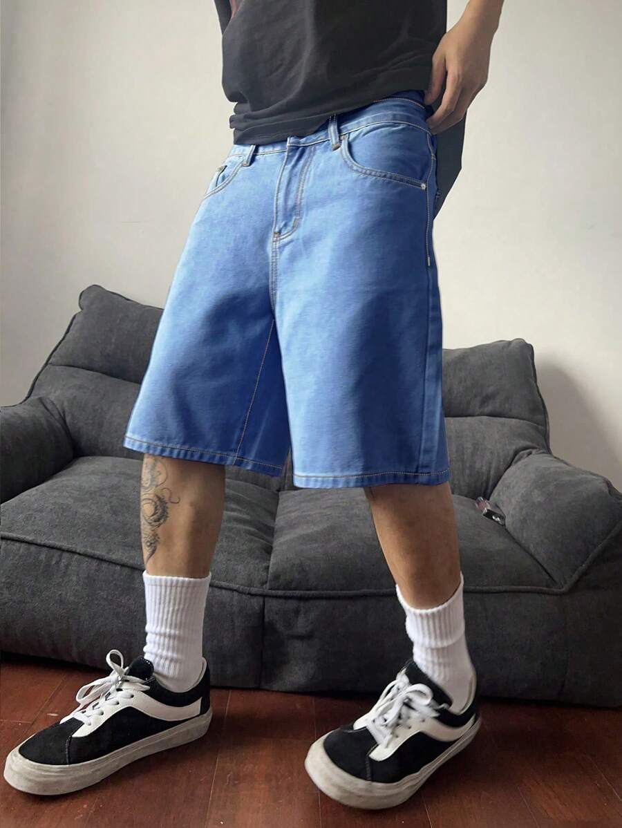 Bermuda large avec détails de boutons et de poches pour homme