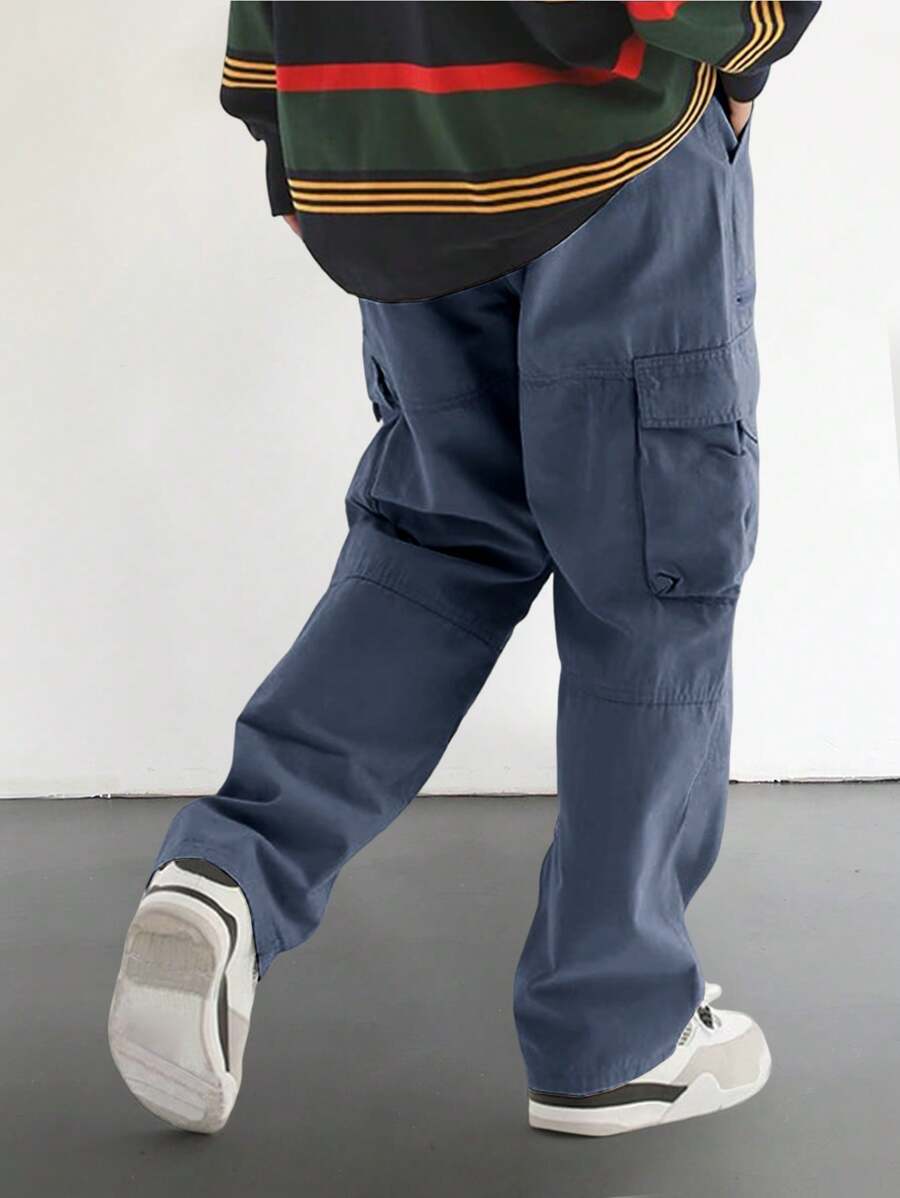 Pantalon cargo homme coupe ample avec poches rabat style décontracté