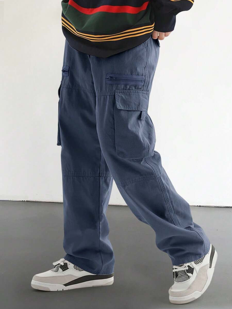 Pantalon cargo homme coupe ample avec poches rabat style décontracté