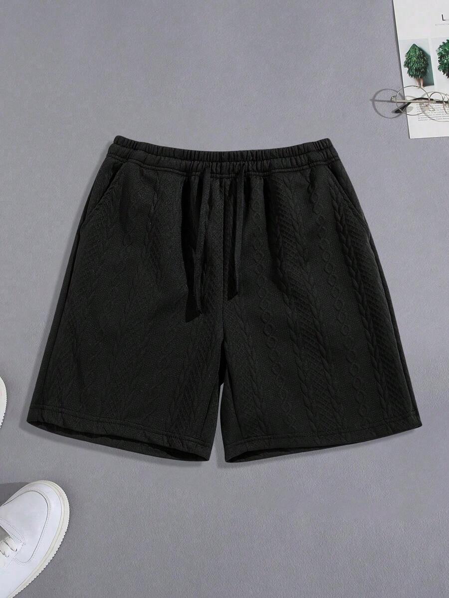 Short décontracté texturé en jacquard tendance pour la plage et le sport