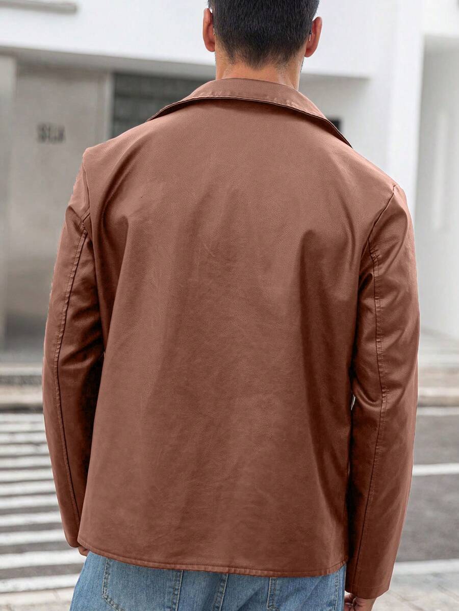 Veste classique en similicuir – Vêtements d'extérieur élégants pour hommes