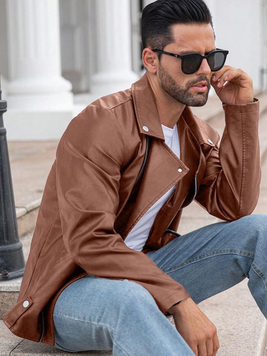 Veste classique en similicuir – Vêtements d'extérieur élégants pour hommes