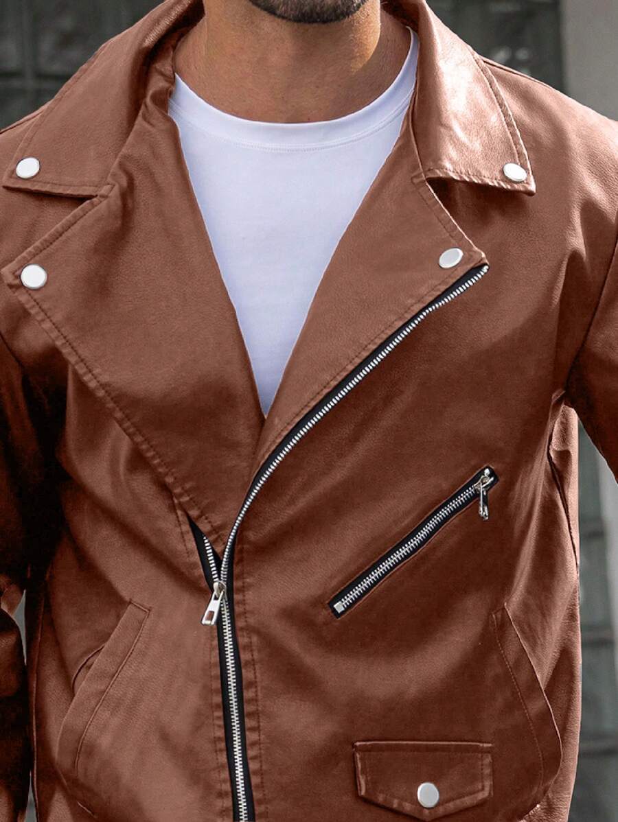 Veste classique en similicuir – Vêtements d'extérieur élégants pour hommes