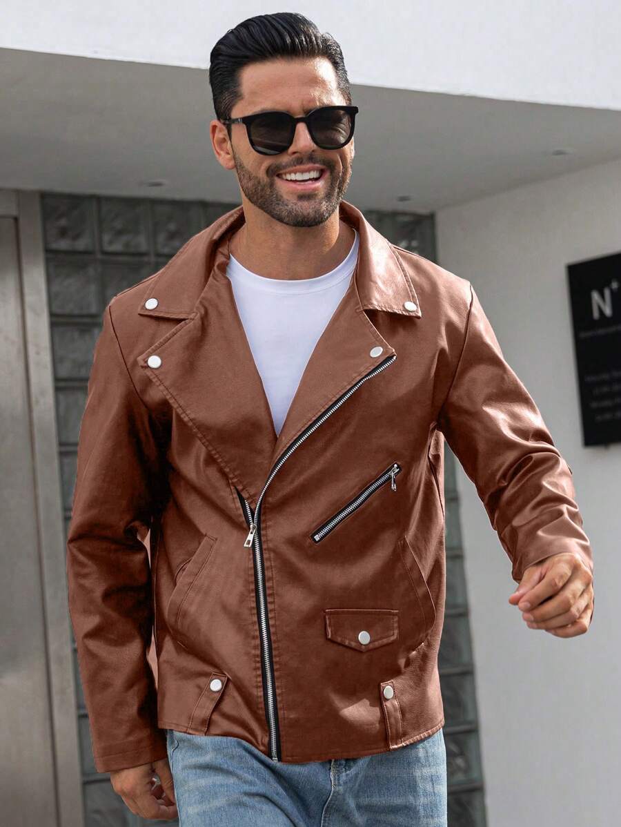 Veste classique en similicuir – Vêtements d'extérieur élégants pour hommes