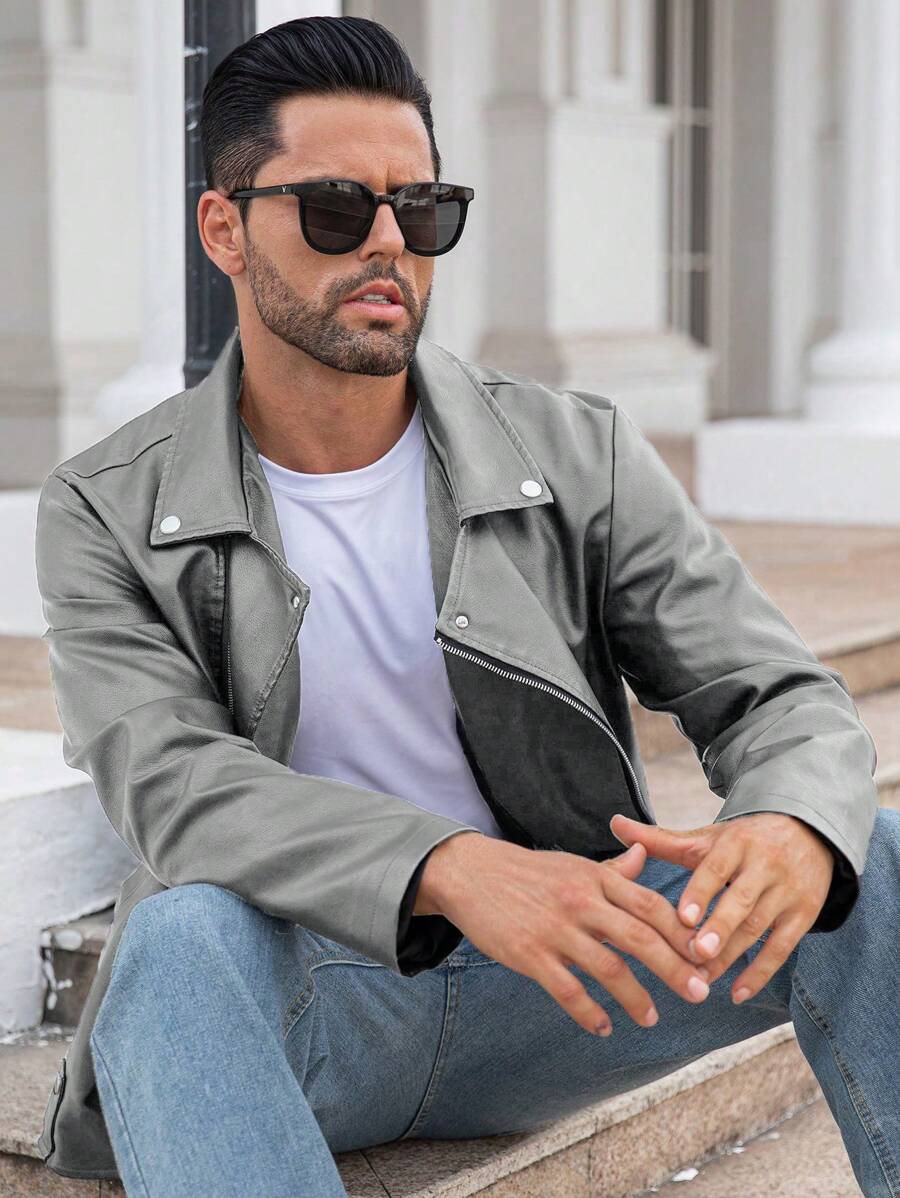 Veste classique en similicuir – Vêtements d'extérieur élégants pour hommes
