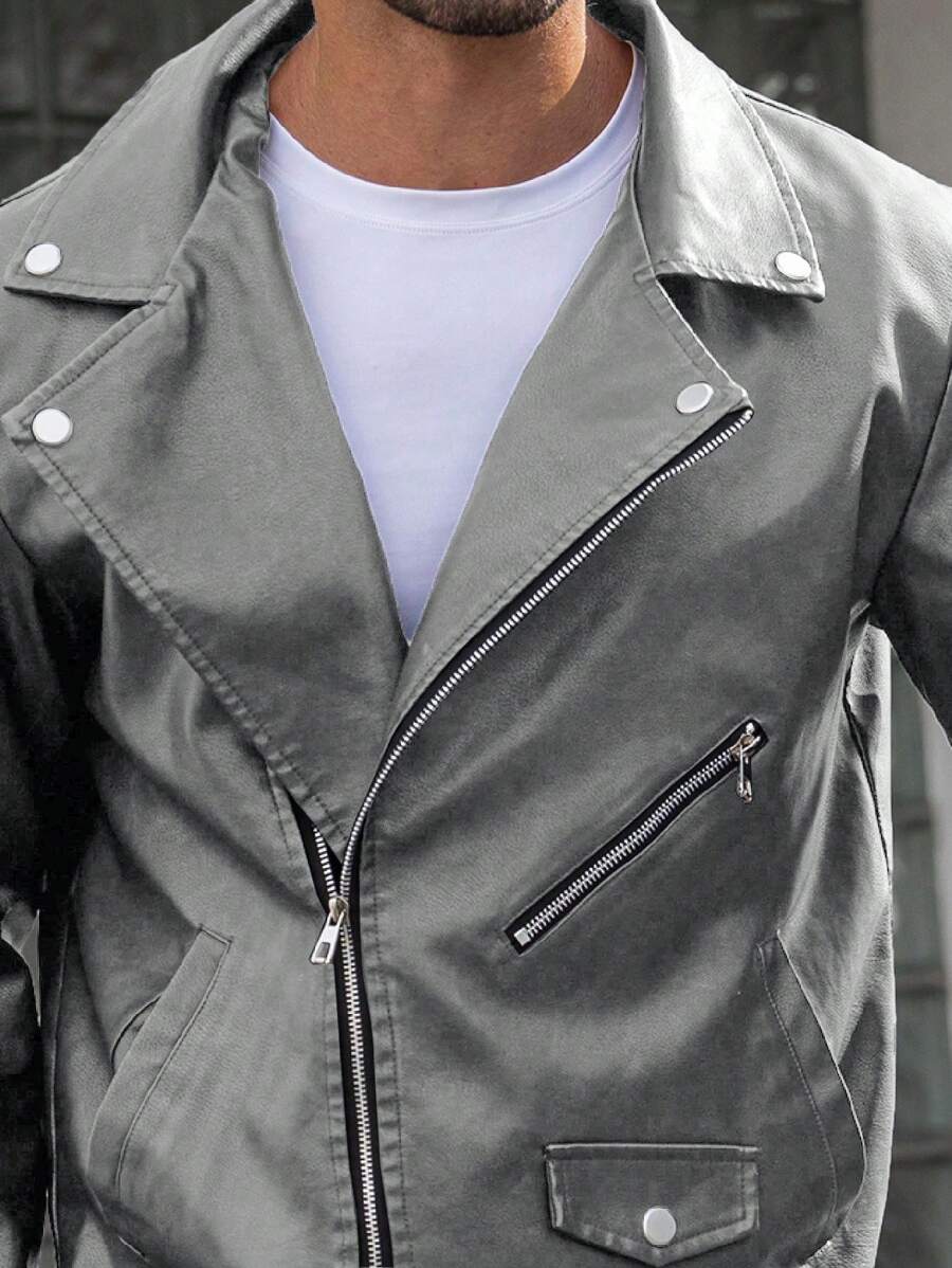 Veste classique en similicuir – Vêtements d'extérieur élégants pour hommes