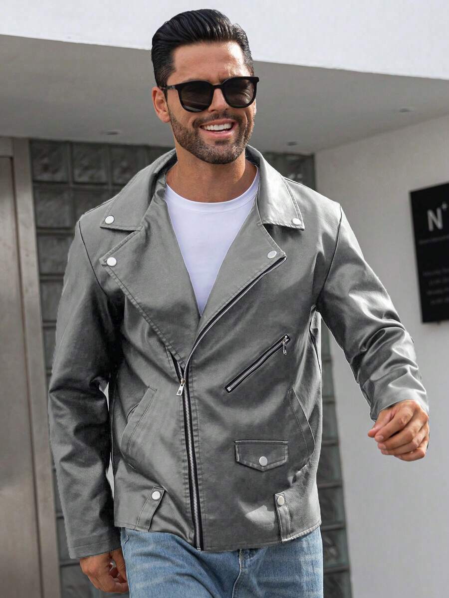 Veste classique en similicuir – Vêtements d'extérieur élégants pour hommes