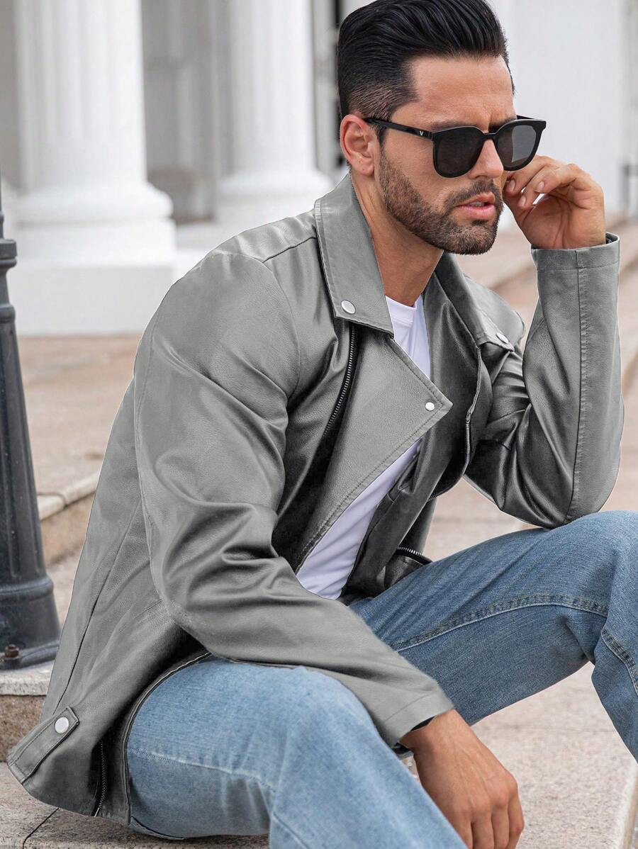 Veste classique en similicuir – Vêtements d'extérieur élégants pour hommes